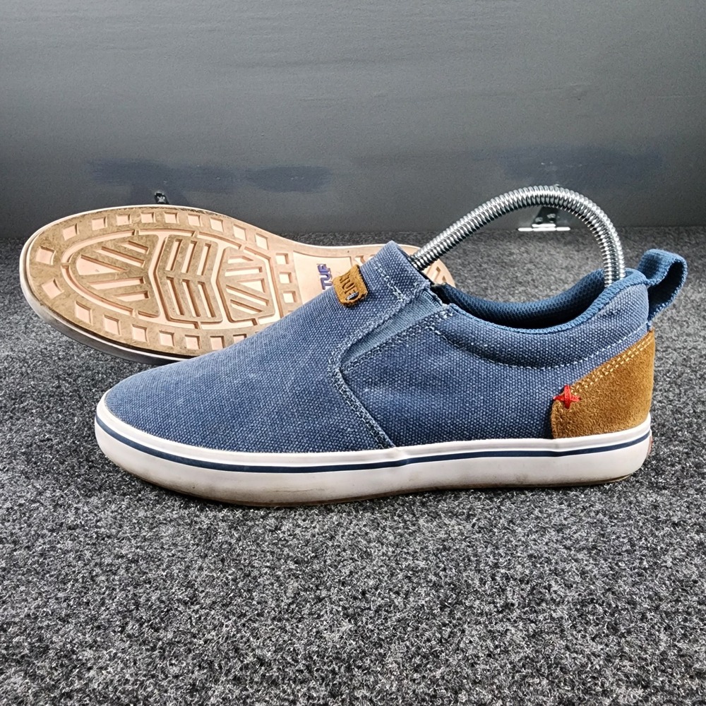 XTRATUF Sharkbyte Slip On Deck Shoes Womens 8.5 Blue Canvas Nautical XSW-200